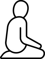 Canvas Print - Line art illustration of Muslim man praying in sitting pose.