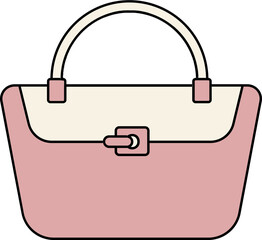 Sticker - Isolated Female Handbag Icon in Line Art.