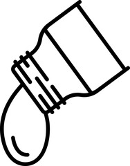 Sticker - Liquid Fall from Bottle Icon in Line Art.