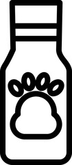 Wall Mural - Paw on bottle icon in thin line art.