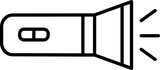 Fototapeta  - Torch Icon or Symbol in Black Thin Line.