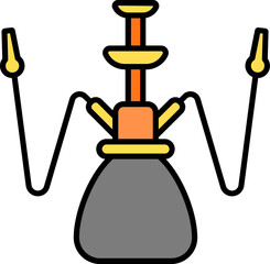 Sticker - Hookah icon in yellow and gray color.