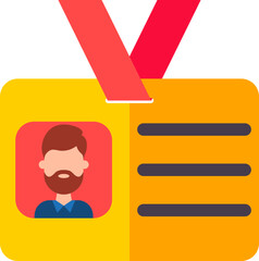 Wall Mural - Illustration of Identity card icon in flat style.