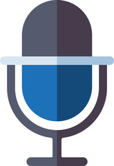 Canvas Print - Microphone or Voice recording icon in blue and gray color.