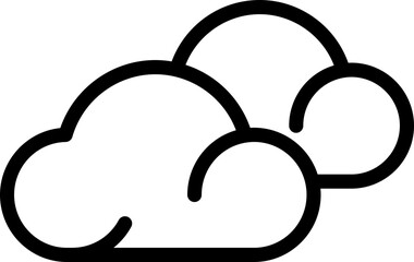 Sticker - Clouds Icon In Black Outline.