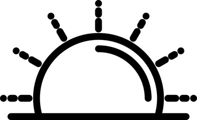 Poster - Sunrise Or Sunset Icon In Thin Line Art.