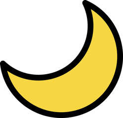 Canvas Print - Vector Illustration of Crescent Moon In Yellow Color.