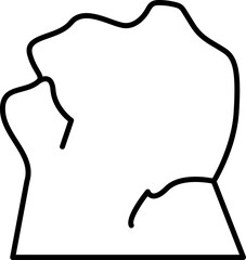 Sticker - Hill or Mountain icon in thin line art.