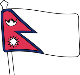 Sticker - Nepal flag icon in flat style.