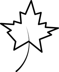 Poster - Maple leaf icon in black line art.