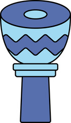 Poster - Vector Illustration of Djembe Drum In Blue Color.