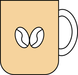 Sticker - Isolated Coffee Cup Icon in Flat Style.