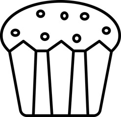 Canvas Print - Muffin Icon or Symbol in Black Line Art.