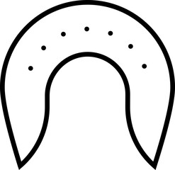 Poster - Horseshoe icon in thin line art.