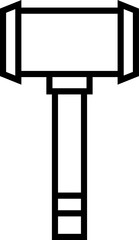 Poster - Flat style Hammer icon in line art.