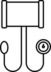 Sticker - Sphygmomanometer Icon in Black Outline.