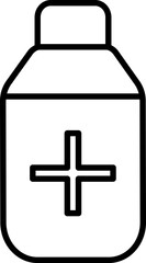 Canvas Print - Medicine Bottle Icon in Line Art.