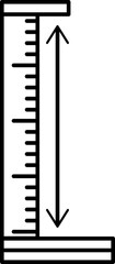 Poster - Height Measurement Scale Icon in Black Outline.