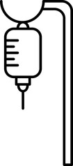 Sticker - Hang IV Bag on Stand Icon in Thin Line Art.