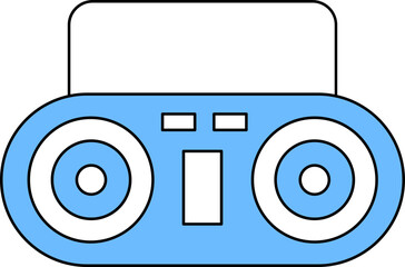 Wall Mural - Tape Recorder Icon In Blue And White Color.