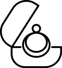 Poster - Illustration of Ring box icon in line art.