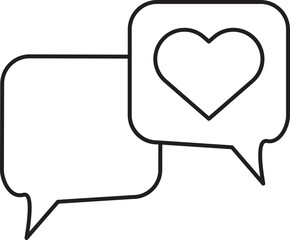 Poster - Love Chat Icon In Thin Line Art.