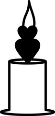 Poster - Flat style Love Candle icon in black and white color.