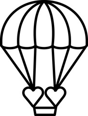 Sticker - Beautiful Hot Air Balloon Icon in thin line.