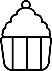 Wall Mural - Line art cupcake icon in flat style.