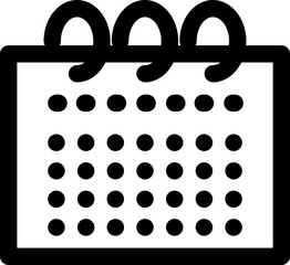 Canvas Print - Line art Calendar icon in flat style.