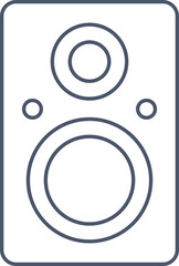 Poster - Illustration Of Speaker Icon In Outline Style.