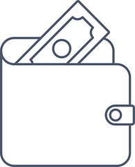 Canvas Print - Illustration Of Wallet Icon In Outline Style.