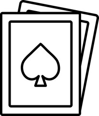 Wall Mural - Ace of Spade Card Icon In Thin Line Art.