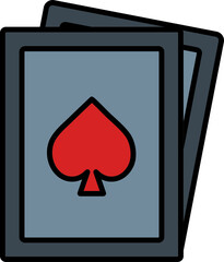 Poster - Ace of Spade Card Icon In Gray And Red Color.