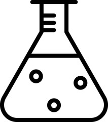 Wall Mural - Flat style Chemical flask icon in line art.