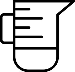 Poster - Measurement glass icon in black line art.