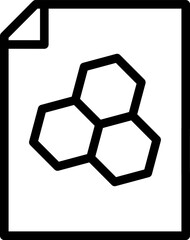 Poster - Molecule note sheet icon in line art.