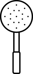 Sticker - Strainer spoon icon in thin line art.