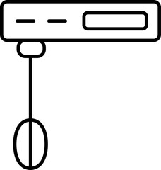 Sticker - Hand mixer icon in black line art.