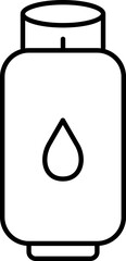 Poster - Black line art illustration of Gas cylinder icon.