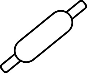 Poster - Line art Rolling pin icon in flat style.