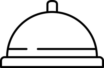 Poster - Line art illustration of Serving Tray or Cloche icon.