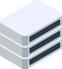 Canvas Print - 3D Server Icon in Grey Color.