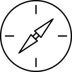 Sticker - Line art illustration of Compass icon.