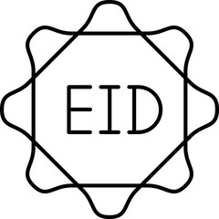 Wall Mural - EID label or sticker icon in thin line art.