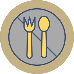 Poster - Vector illustration of No eat symbol.