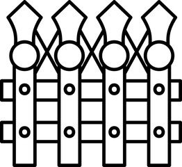 Poster - Flat style Fence icon in line art.