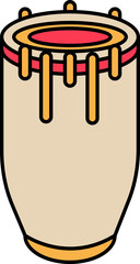 Sticker - Colorful Conga Drum icon in flat style.