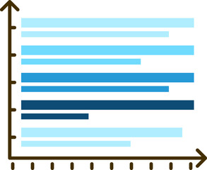 Sticker - Illustration of Bar Graph icon in blue and black color.