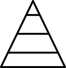 Poster - Four layer pyramid icon in line art.